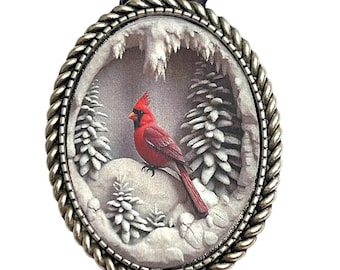 Corbata de bolo con diseño de pájaro cardenal - Color, largo y puntas de cordón personalizados / CH10