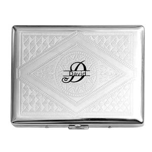 Nom personnalisé monogramme en acier inoxydable étui à cigarettes porte-carte d'identité cadeau fête des pères fête des mères saint valentin