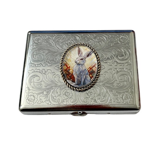 Stainless Steel RABBIT/BUNNY Cigarette Case Business Card ID Holder /A06