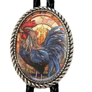 ROOSTER  Bolo Tie - Personalized Cord Color ,length , and tips /B06