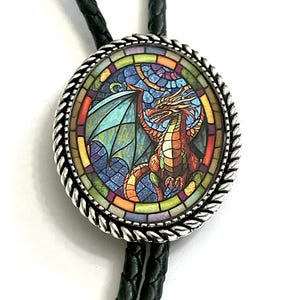 Dragon Bolo Tie - Personalized Cord Color ,length , and tips /ZZ