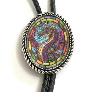 Dragon Bolo Tie - Personalized Cord Color ,length , and tips /H1