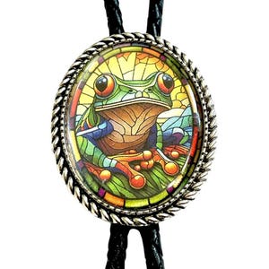 Frog Bolo Tie - Personalized Cord Color ,length , and tips /H1