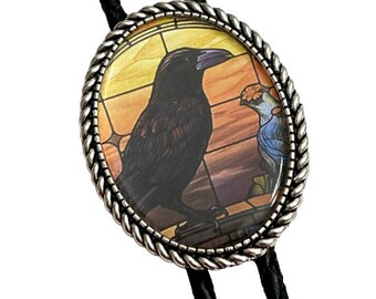 Crow Raven Bolo Tie - Personalisierte Schnur Farbe, Länge, und Spitzen / pic1