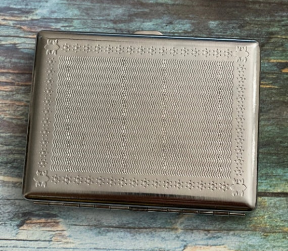 ステンレススチール生命の木シガレットケース名刺IDホルダー/T18