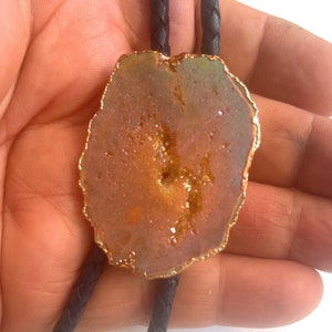AGATE Bolo Tie - Personalized Cord Color , length , and tips