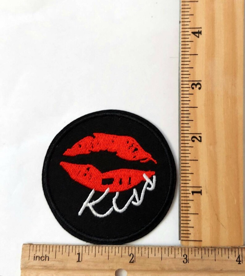 Kiss Patch Iron On Patch Embroidered Patch Jacket Patch Etsy
