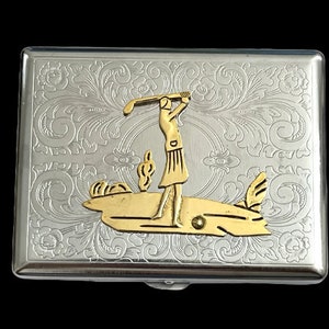 Increíble caja de cigarrillos GOLF LADY de acero inoxidable de primera calidad / T18