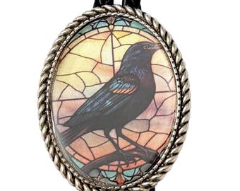 Raven Bolo Tie - Personalisierte Schnurfarbe, Länge und Spitzen / B10