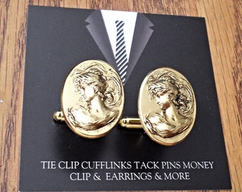 VICTORIAN STYLE CAMEO cuff links / P10