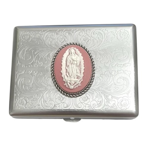 Erstaunliche viktorianische Maria - Jungfrau Maria Edelstahl Zigarettenschachtel Etui Top-Qualität / T25