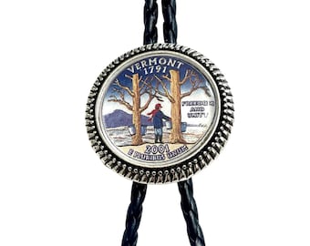 Vermont State Bolo Tie - Personalized Cord Color ,length , and tips