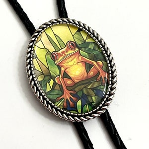 Frog Bolo Tie - Personalized Cord Color , length , and tips /pic1