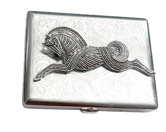 horse cigarette case Stainless Steel Horse Cigarette Case Business Card ID Holder /T21
