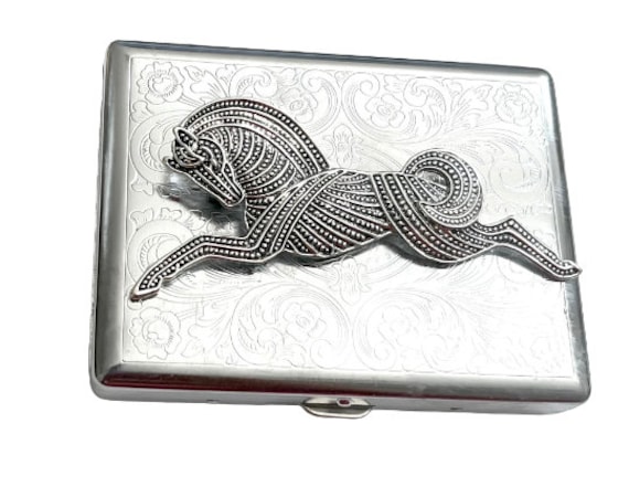 Stainless Steel Horse Cigarette Case Business Card ID Holder /T21