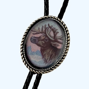 Moose Bolo Tie - Personalized Cord Color , length , and tips /pic1