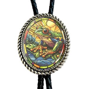 Frog Bolo Tie - Personalized Cord Color ,length , and tips /H1