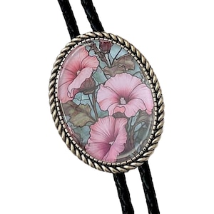 FLOWER  Bolo Tie - Personalized Cord Color ,length , and tips /FL8