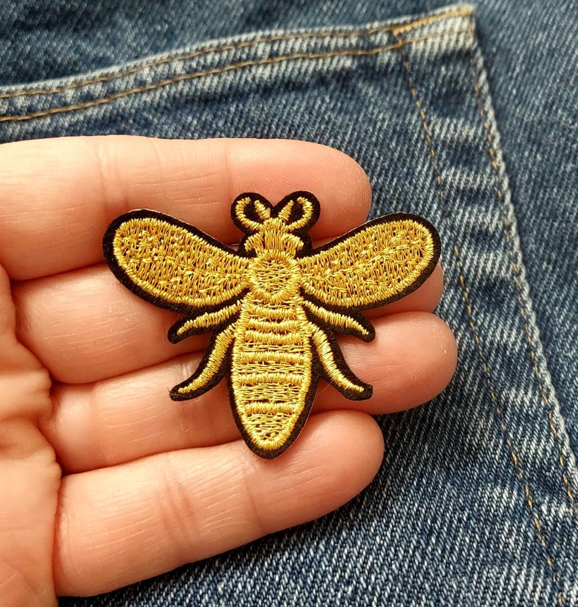 Bee Patch Iron On Patch Embroidered Patch Jacket Patch Clothes | Etsy