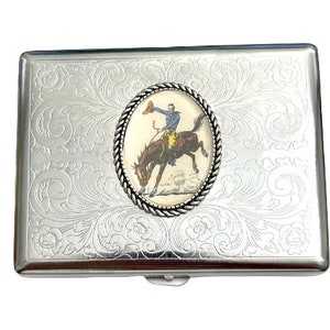 Edelstahl Western Cowboy Zigarettenetui Visitenkartenhalter / C3