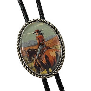 Western Cowgirl Bolo Tie - Personalized Cord Color ,length , and tips /CG1