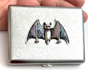 Stainless Steel Bat Cigarette Case Business Card ID Holder /T17