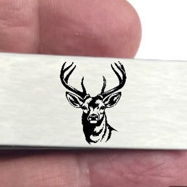 Stainless Steel Laser Engraved whit tail DEER Money Clip add your personalized text father day gift for dad