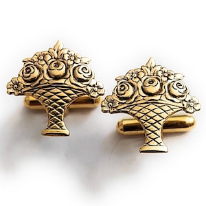 Boutons de manchette fleurs /P40