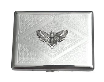 Stainless Steel WESTERN COWBOY Cigarette Case Business Card ID Holder