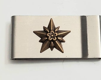 STAR  2 SIDE Stainless Steel Money Clip /P76