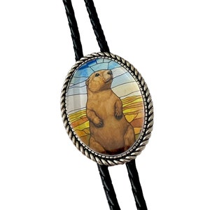 BEAR  Bolo Tie - Personalized Cord Color ,length , and tips /A04