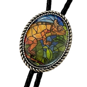 CHAMELEON Bolo Tie - Personalized Cord Color ,length , and tips /A02