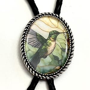 Hummingbird Bolo Tie - Personalized Cord Color ,length , and tips /B06