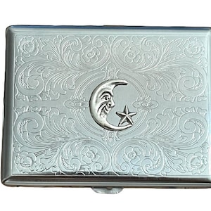 Amazing Stainless Steel CELESTIAL MOON STAR Cigarette box Case top quality /T18
