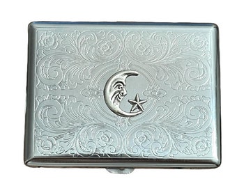 Verbazingwekkende roestvrijstalen CELESTIAL MOON STAR sigarettendoosje topkwaliteit /T18