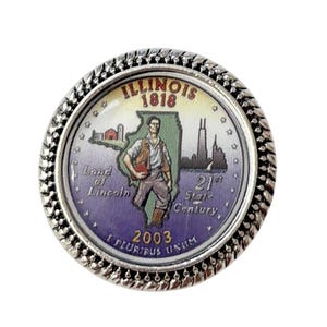 Illinois US State brooch / Tack Pin /ST01