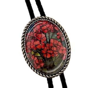 FLOWER  Bolo Tie - Personalized Cord Color ,length , and tips /FL6