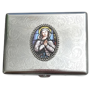 Mary - Jungfrau Maria katholisch Edelstahl Zigarettendose Etui Top-Qualität /R2