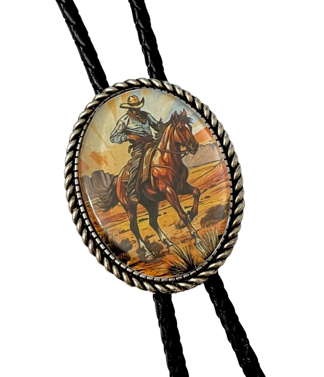 Western Cowboy Bolo Tie - Personalized Cord Color ,length , and Tips ...