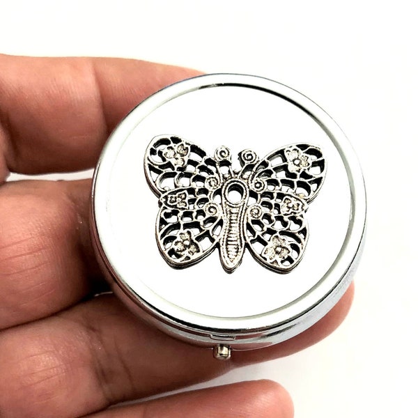 BUTTERFLY Compartment Pill Box Pill Case Container  / P53