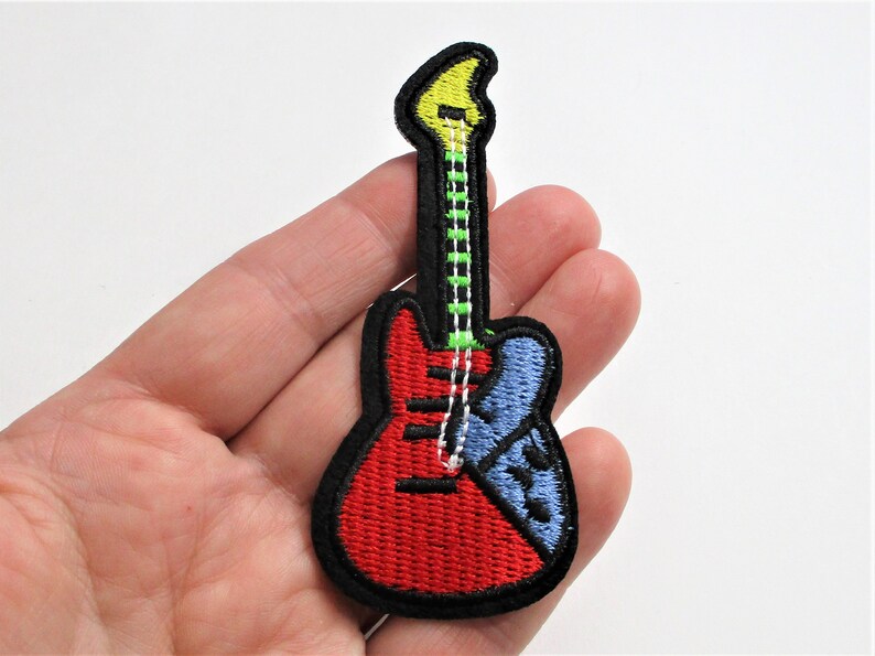 Guitar Patch Iron On Patch Embroidered Patch Jacket Patch Etsy