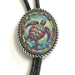 Turtle Bolo Tie - Personalized Cord Color , length , and tips /R2