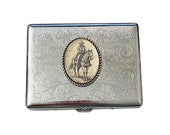 western cigarette case Stainless Steel Cowboy Business Card ID Holder /C09 Stainless Steel WESTERN COWBOY Cigarette