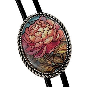 Flower Bolo Tie - Personalized Cord Color ,length , and tips /FL10