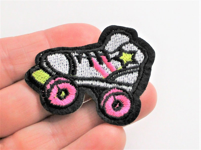 set of 2 ROLLER SKATE Patch Iron On Patch Embroidered Patch Jacket Patch Clothes Patch Applique mask patch 29