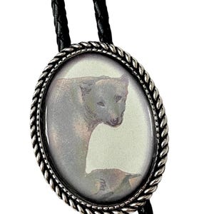 Polar Bear Bolo Tie - Personalized Cord Color , length , and tips /A11