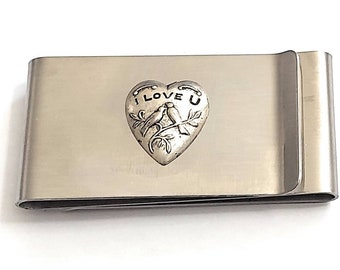 Love  2 SIDE Stainless Steel Money Clip / P7