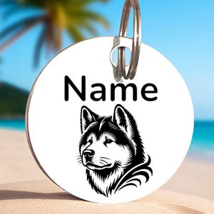 Personalized Laser Engraved Pet ID Tag for Dog or Cat Custom Engraved Stainless Steel FREE Engraved Front and Back
