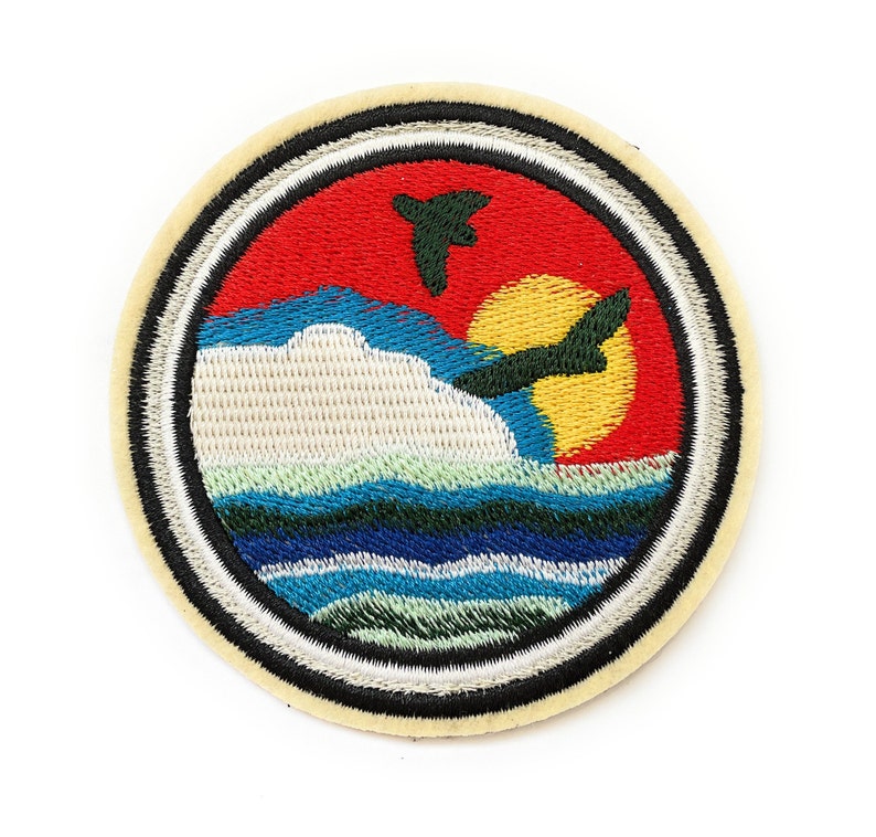 Ocean Patch Iron On Patch Embroidered Patch Jacket Patch Clothes Patch Applique mask patch   83