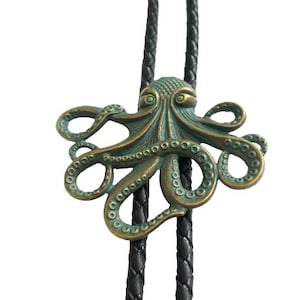 OCTOPUS Bolo Tie - Personalized Cord Color , length , and tips /T16